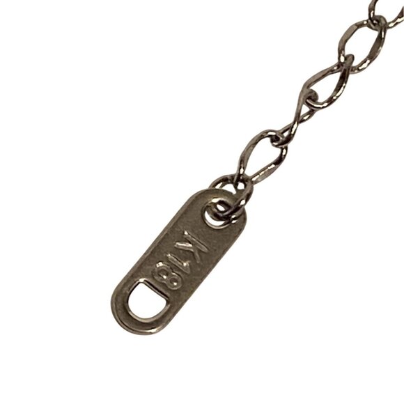 Fancy Zircon Bar Necklace Silver Titanium Steel Chain Sparkle Accent For Women - Picture 4 of 5